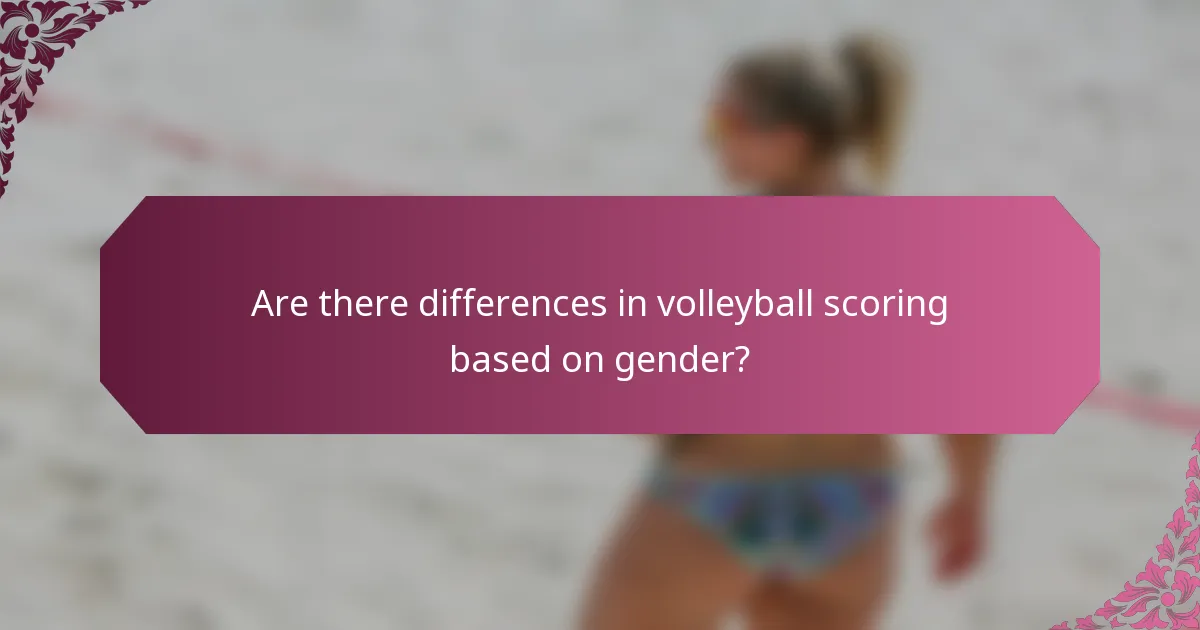 Are there differences in volleyball scoring based on gender?