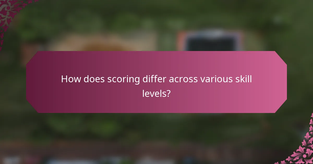 How does scoring differ across various skill levels?
