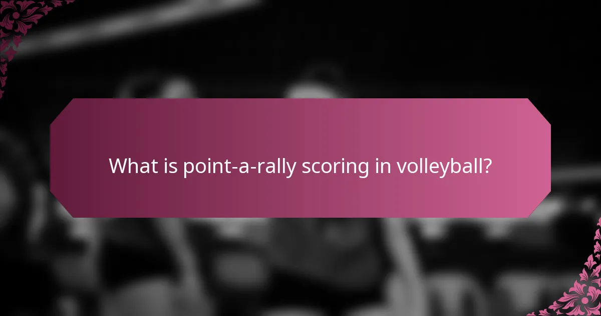 What is point-a-rally scoring in volleyball?